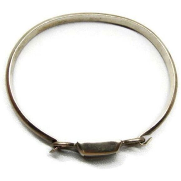 925 Hook On Bracelet Bar With Inset Black Onyx Bangle Style Sterling Silver - Picture 4 of 11